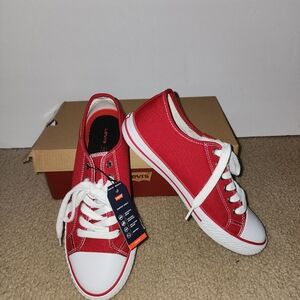 Levi's Red Canvas Lace-Up Shoes Size 8